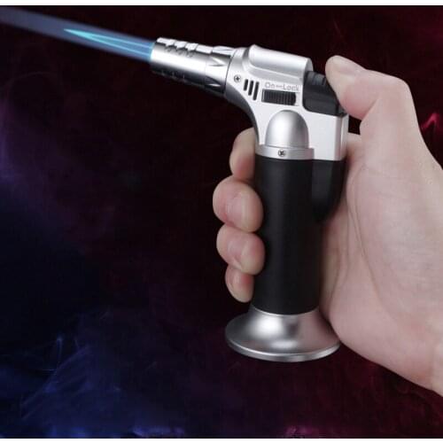 Kitchen Gas Lighter High Capacity Torch Turbine Lighter Spray Gun Butane Flame Blue Flame Cigar Explosion-proof Lighter Wild