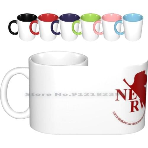 Ceramic Mugs Coffee Cups Milk Tea Mug Logo Anime Mecha Manga Shinji Misato Asuka Gendo Creative Trending Vintage Gift Bottle Cup