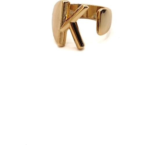 Marjin For Woman Letter Rings Personalized Letter K Charm Gold Colored Adjustable Rings Jewelry Gift Girl Birthday Party Gift