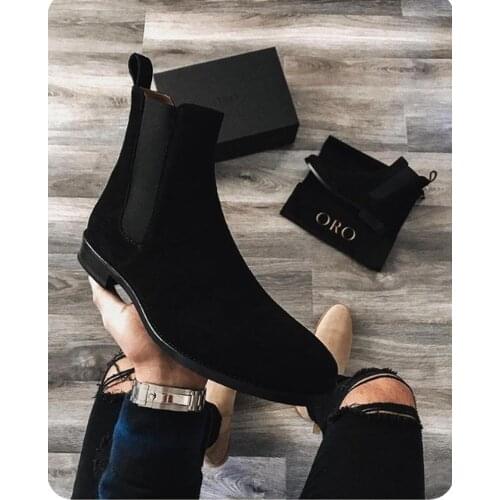 Mens Shoes New for 2020 High Quality Men Ankle Boot Male Vinage Classic Dress Chelsea Winter Zipper Boot Size Shoes 38-48 HA099