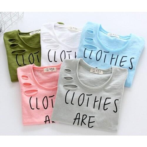Low price Summer children holes T-shirt cotton slub fashion printing Cactus boy girl tops Soft baby toddler kid clothes clothing