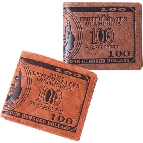 New Fashion Men 1 PC US Dollar Bill Wallet PU Dollar Men Wallet B99