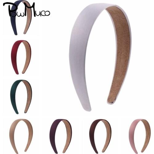Powmuco Candy Color Princess Hair Hoop Fashion Satin Fabric Elastic Hairband Baby Headwear DIY Clothing Decoration Holiday Gifts