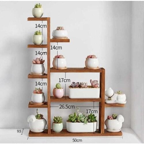 Living Room Garden Shelves Rak Bunga Shelf For Wood Indoor Pot Plant Rack Stojak Na Kwiaty Outdoor Dekoration Flower Stand