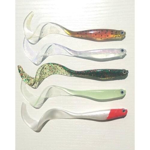 5pcs 10.5cm/6.5g long tail soft fishing lure soft bait soft grub sea fishing lure
