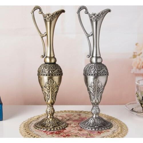 Size S 25cm Height Vintage Home Decor Metal Vase Tabletop Art Decoration Desktop Ornaments Antique Art Craft Hotel Decor
