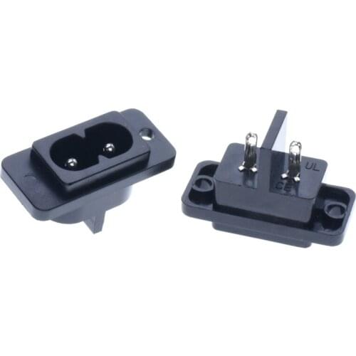 Pin Black AC Power Socket Connector IEC 320 C8 replacement AC Electrical Sockets