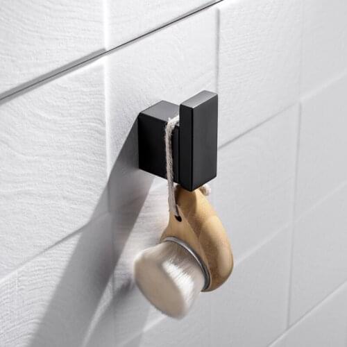 SUS 304 Stainless Steel Black Robe Hooks Wall Hook Clothes Hanger Towel Hooks Coat Door Hooks Bathroom Accessories