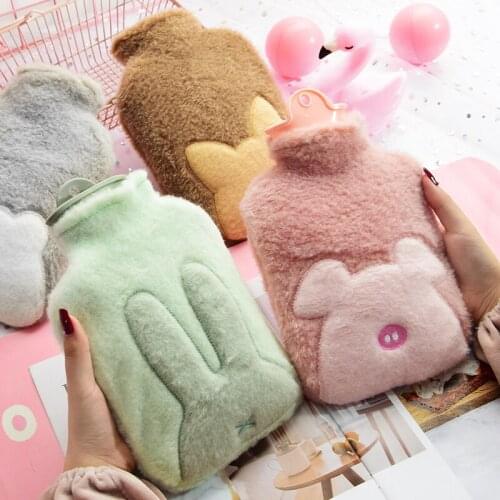 Portable Hot Compress Hot Water Bag Seal Plush Cover Belly Rubber Girls Hand Warmer Cute Sicak Su Torbasi Household Items ED50RS
