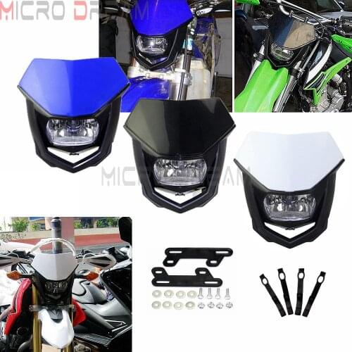 Universal Supermoto Off Road H4 Headlight Kit Enduro MX Dual Sport Head Light Front Running Lamp for YZ YZF XT WR WRF KX KLX CRF