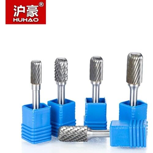 HUHAO 1pc 6mm Shank Tungsten Steel Cutter Metal Grinding Carving Rotary File Cylindrical Router Bit For Metal Polishing W Type