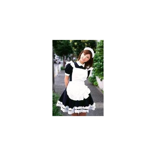 Japanese Girl Lolita maid cosplay anime clothes black and white convention costumes Free shipping