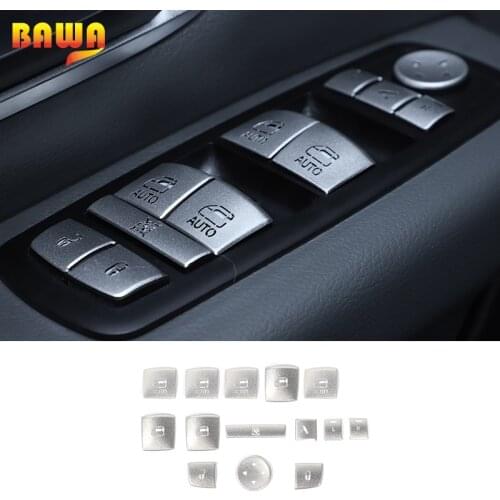 BAWA Car Windows Control Panel Button Protection Decoration Stickers Cover For Dodge RAM 2010 UP Interior Parts for Dodge