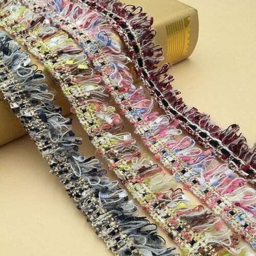 1inch 5Yards Tweed webbing ribbon with Fringe Frayed sides for gaments,hats,pins. sewing accessories Ribbon for garments