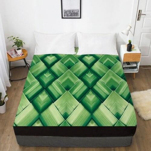 1pc bed sheet Elastic fitted sheet With An Elastic Band 150/180/200/160*200 Mattress Cover Double Bed cover nordic Dark green