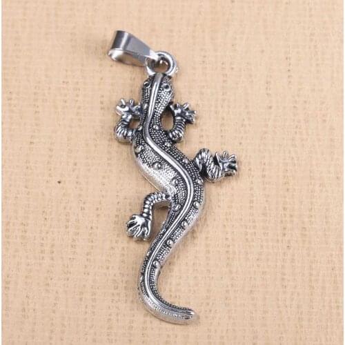 10pcs/lot Punk Style Unique Fine Cute Lizard Pendant Metal Cute Animal Pendant Mens And Womens Jewelry Wholesale DIY Necklace