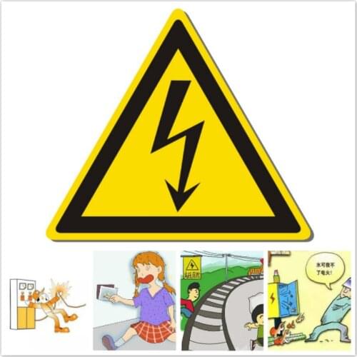 25mm 50mm 100mm Electrical Shock Hazard Warning Stickers Danger warning Safety Electrical Arc