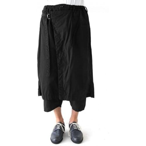 27-44 2018 New Mens clothing GD Hair Stylist fashion street Personality False two culottes casual pants plus size costumes