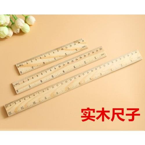 3pcs/ 15cm 20cm 30cm Wooden Ruler Metric Rule Precision Double Sided Measuring Tool Learning office Stationery