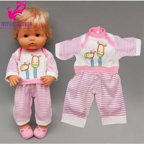 38cm Baby Doll Clothes for 40cm Nenuco Ropa Y Su Hermanita Pink Wear Doll Accessories