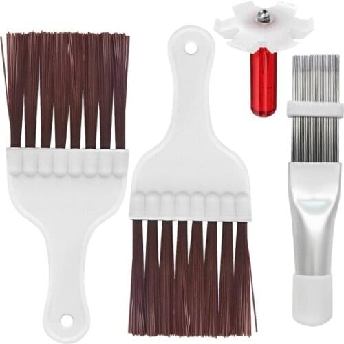M7DF 4 Pcs/Set Air Conditioner Condenser Fin Cleaning Brush Small Plastic Whisk Brush for Refrigerator Cleaning Tool