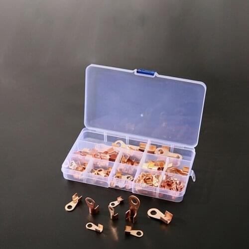 90pcs/set Terminal OT Series 10/20/30/40/50/60/100/150/200A Splice Wire Copper O shape Circular Naked Cable Connector Open Lug