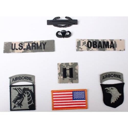 US ARMY 101ST AIRBORNE DIVISION OfficerS Captain Rank INSIGNIA PATCH FULL SET