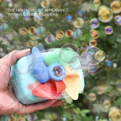 Automatic Bubble Machine Gatling Bubble Gun Toys Summer Outdoor Electric Windmill Bubble Camera Creative Bubble Machine Kids