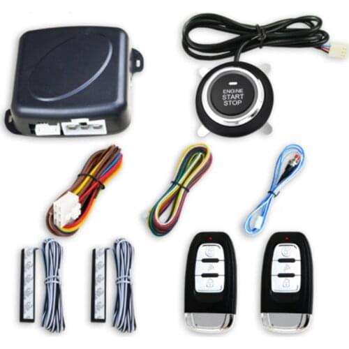 12V Auto Car Keyless Start System Entry Starter Antitheft System Alarm One Start Stop Button Engine Push Button RFID