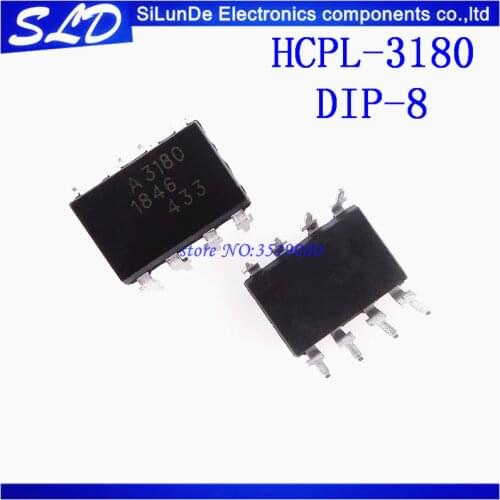 Free Shipping 10pcs/lot HCPL-3180 HCPL3180 MARKING A3180 3180 DIP8 new original In Stock