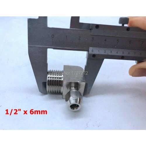 Free shipping copper fitting1/2" x 6mm High Quality elbow Ferrule Tube Pipe Fittings Threaded Male Connector, brass fitting