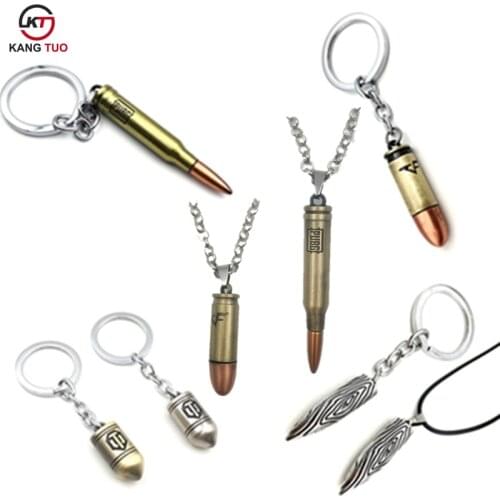 Game World Of Tanks Key Chain CF Bullet Keychain Key Bullet Necklace PUBG Keychain For Players Gifts War Wolf 2 Bullet Pendant