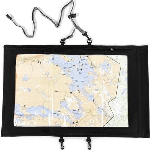 Map Bag Waterproof TPU World Map Case Outdoor Cover for Travel Hiking with Clear Window & Lanyard