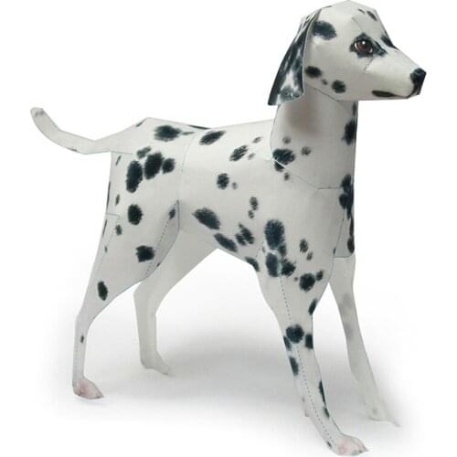 Dalmatian Dog Pet Paper Model Realistic Animal Mini Cute Folding Card 3D Papercraft DIY Kids Adult Handmade Craft Toys WE-035