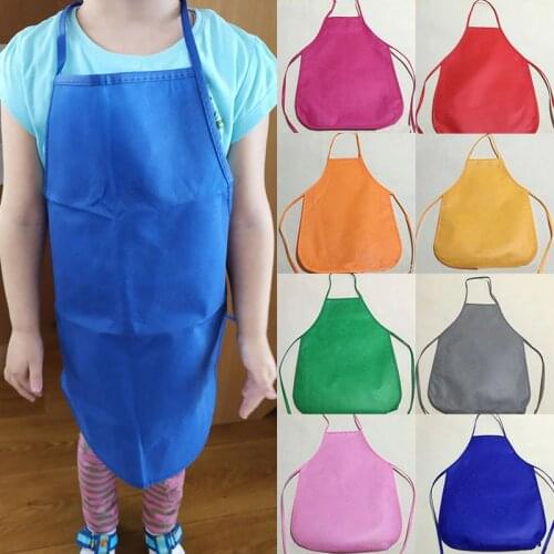 Children Front Pocket Bib Apron Kid Boys Girls Apron Kitchen Child Craft Hot Sale Toddler Clean Aprons