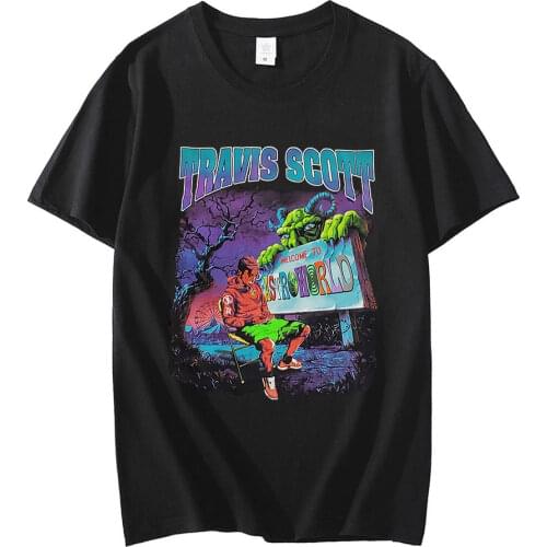 Travis Scott ASTROWORLD T-SHIRT Astroworld T Shirt Tee Print T-shirt Hip Hop Tee T Shirt NEW ARRIVAL 100% Cotton Streetwear