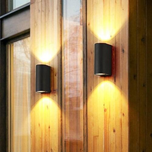 GU10 Up Down Outdoor IP54 Waterproof LED Wall Lamp Aisle Balcony Wall Porch Light Aluminum Stair Bathroom Corridor Step Light