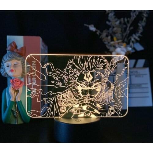 Itadori Yuji Figure Neon Table Lamp 3D LED Illusion Night Light Acrylic Jujutsu Kaisen Anime Fans Kid Room Atmosphere Decor Gift