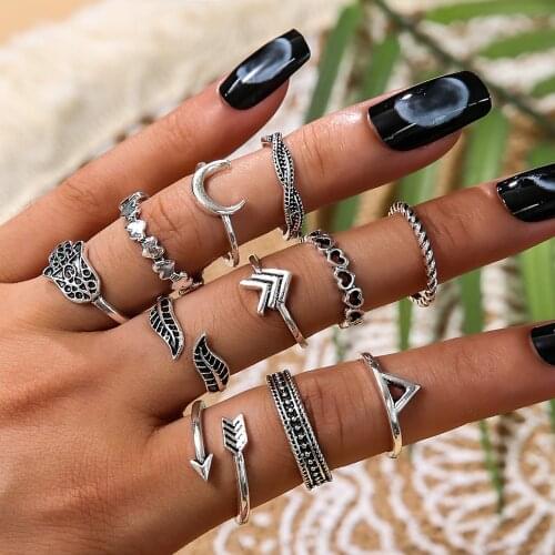 Matching rings set for women anillo bagues bohemian jewelry teen girls sieraden accesorios mujer fashion 2021 bijoux lgbt gift