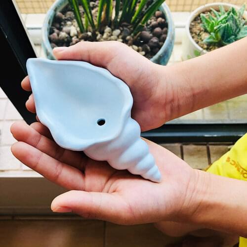 Creative Conch Shape Concrete Flower Pot mold Silicone molds for Cement Shell vase epoxy Clay plaster mold