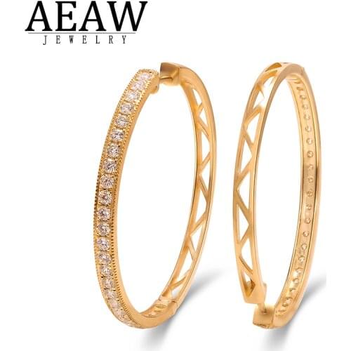 DEF Color VVS1 Round Excellent Cut Moissanite Hoop Earring Drop Earring 35MM Diameter 14K Yellow Gold Plated Fine Earring Party