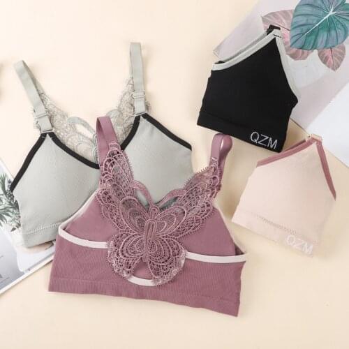 Butterfly Embroidery Camisoles Sexy Beautiful Back Suspender Type Breast Wrapped Yoga Sports Vest Female