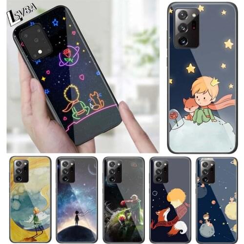 Cute little prince for Samsung Note 20 S20 FE Lite Ultra Plus A91 A71 A51 A41 A31 A21 A21S A11 A01 Black Phone Case
