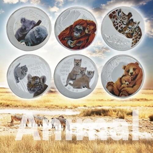 One Dollar Silver Coin Tiger Design Animal Challenge Coin Commemorative Elizabeth II Metal Art Craft Collectible Gift for Men