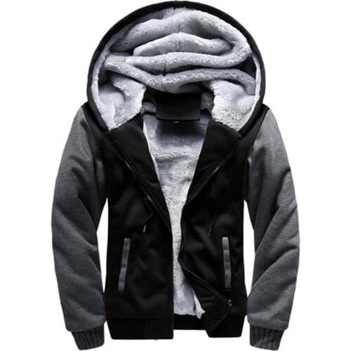 Winter Thick Hoodies Men Fleece Warm Wool Liner Mens Sweatshirts Hooded Sportswear Male Streetwear Coat Plus Size 5XL 2021
