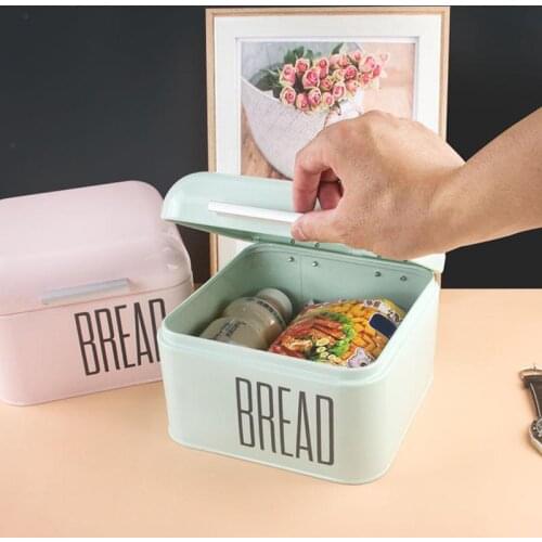 New Bread Box Multi-purpose Kitchen Bread Bin Container With Lid Durable Metal Bread Box For Bakery Restaurant Drop Shipping