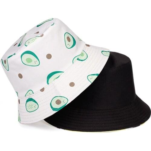 New neutral fruit printed fisherman hat mens outdoor travel travel sun hats double-sided wearable summer hat Panama bucket hat