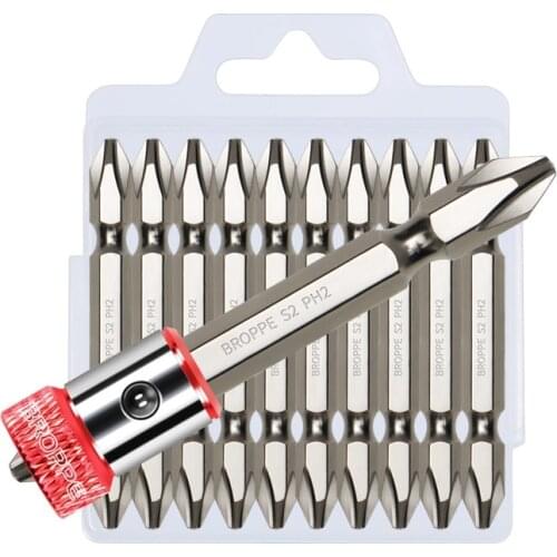 New 1/4'' 6.35mm PH2 Screwdriver bit with Magnetizer Positioning Ring For Hex Shank Electric Screwdriver