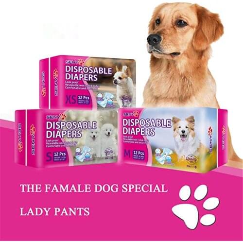 Disposable Dog Diapers Female Super Soft And Powerful Absorbent Diapers High Quality 12pcs/Bag Dog Diapers