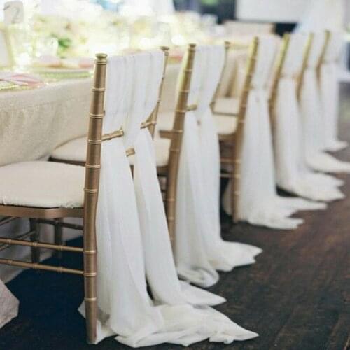 Cilected 27X118Inch Chiffon Fabric Table Runner Sheer Voile Scarf For Wedding Arch Backdrop Chair Stair Valance Party Decoration